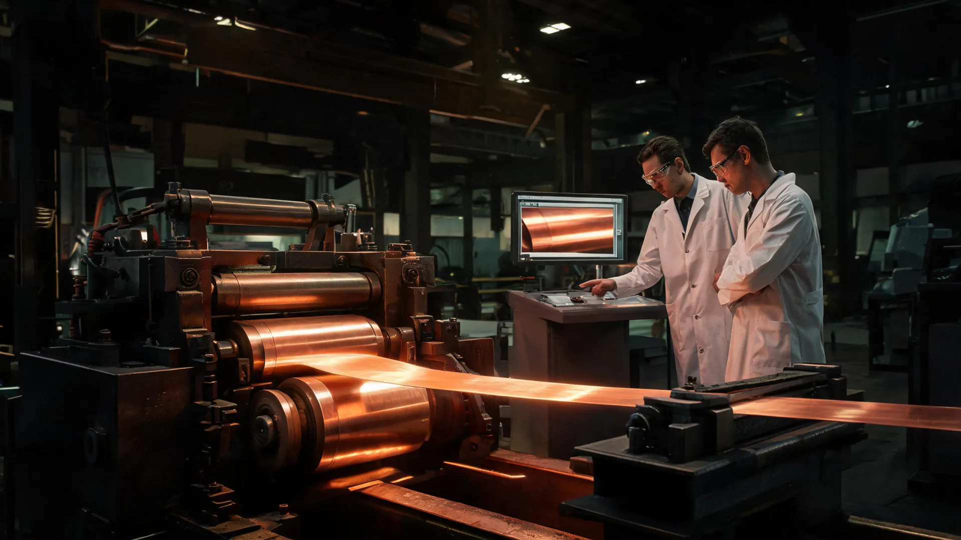 Copper alloy rolling mill and metallurgical inspection